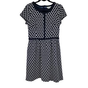 Boden Clementine Jacquard Blue and White Polka Dot Pocket Dress Size 8